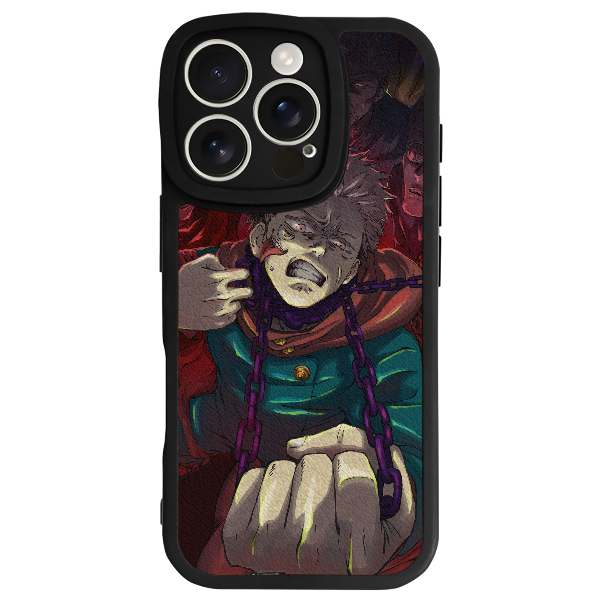 （画像用） 呪術廻戦 Jujutsu Kaisen 【iPhone 16シリーズ対応】シリコンスマホケース（レザー調） 材質：シリコン